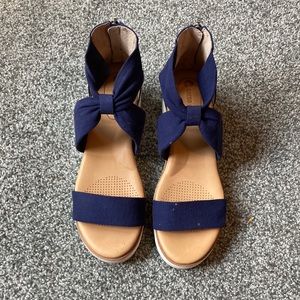 Size 8M Navy Blue Wedges